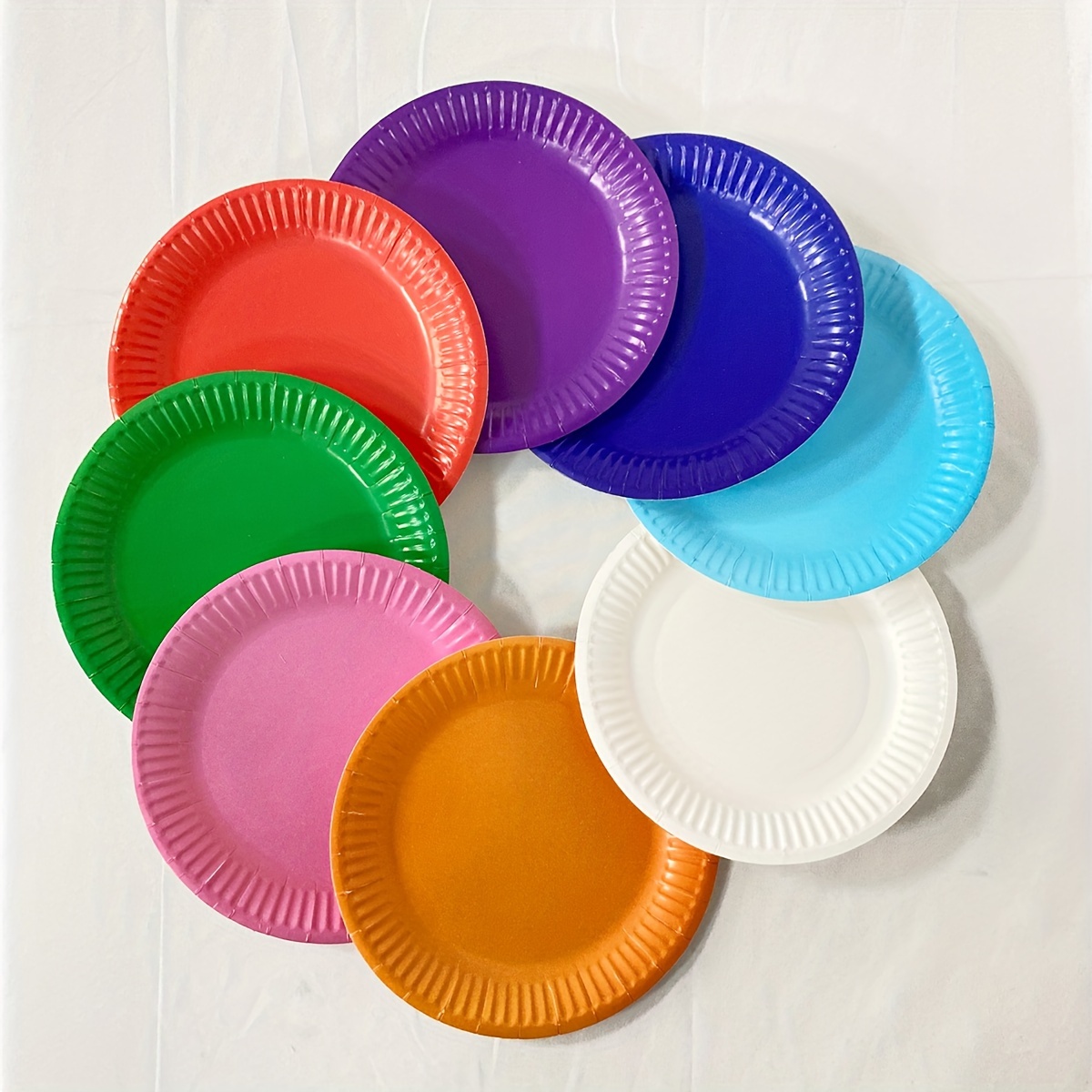  DIMEGON 100PCS Disposable Paper Plate Color Paper Plate 7Inch  Round DIY Disposable Colorful Plate Paper Dish for Dessert Plates Birthday  Party Supplies : Health & Household