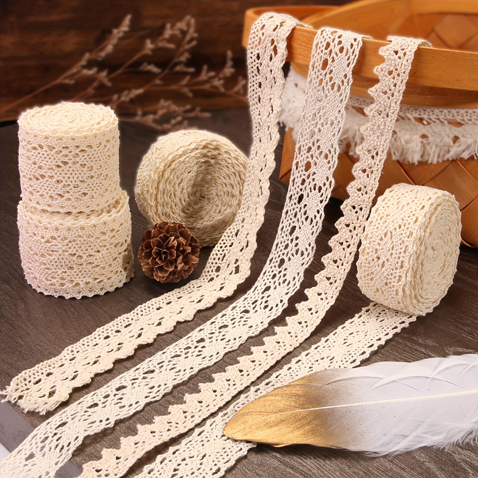  2.4 Inch White Lace Ribbon,Sewing Lace Trim, Elastic Stretchy White  Lace Fabric - 5 Yard,Perfect for Crafting,Sewing Making,Gift Wrapping and  Bridal Wedding Decorations