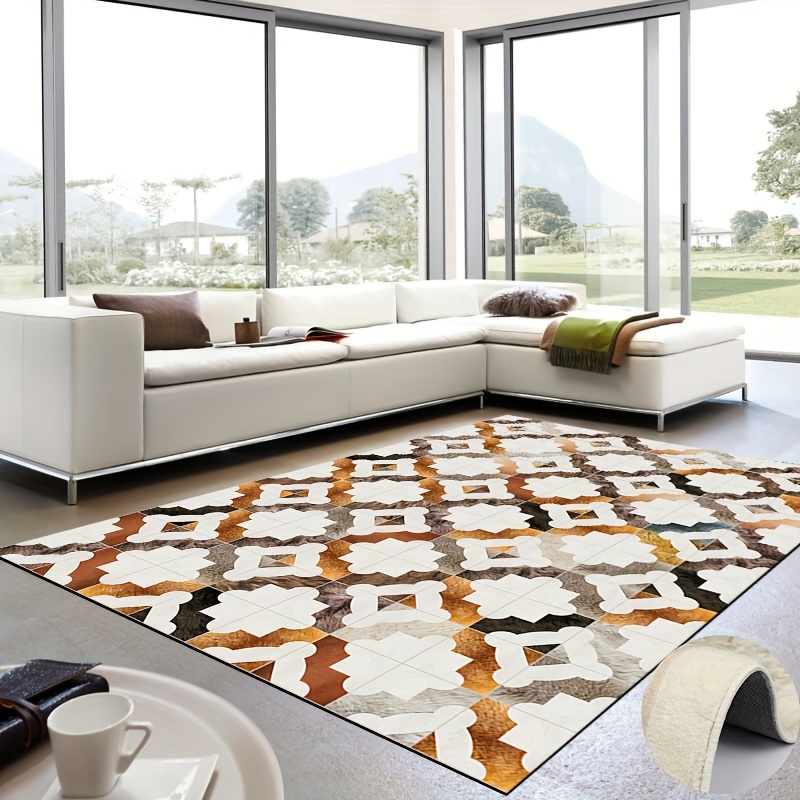 NORCKS Teppich Wohnzimmer Teppiche Schlafzimmer Modern Hochflor Antirutschmatte  Teppich Weiche Fußmatten Groß für Flur Teppich Anti