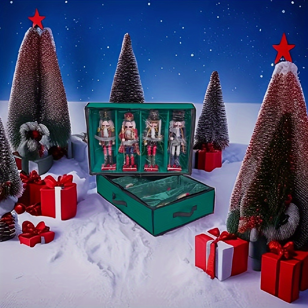 Caja de almacenamiento para bolas de Navidad, caja de clasificación para 64  bolas de árbol de Navidad, cajas plegables de plástico con asas, caja de