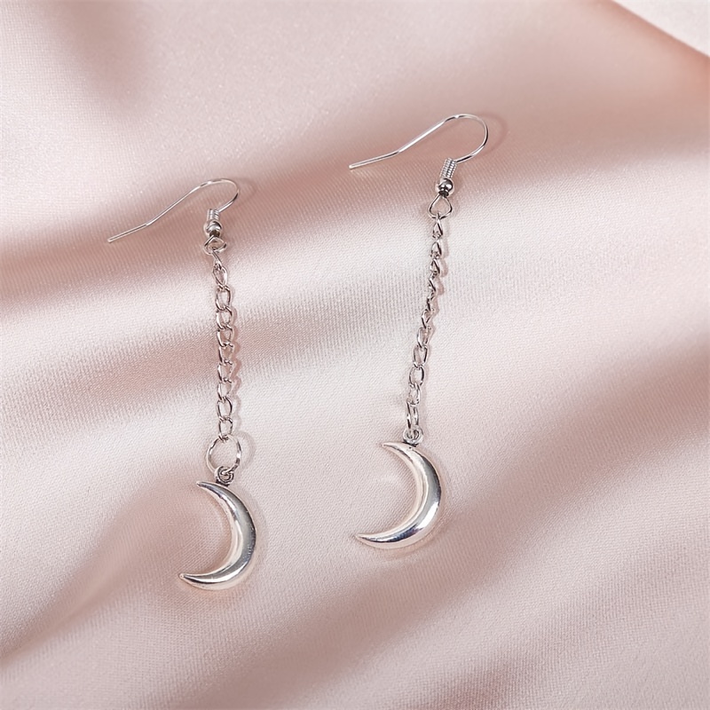 Elegant Jewelry Decor for Women & Girls Gifts - Simple Moon Long Tassel Earrings