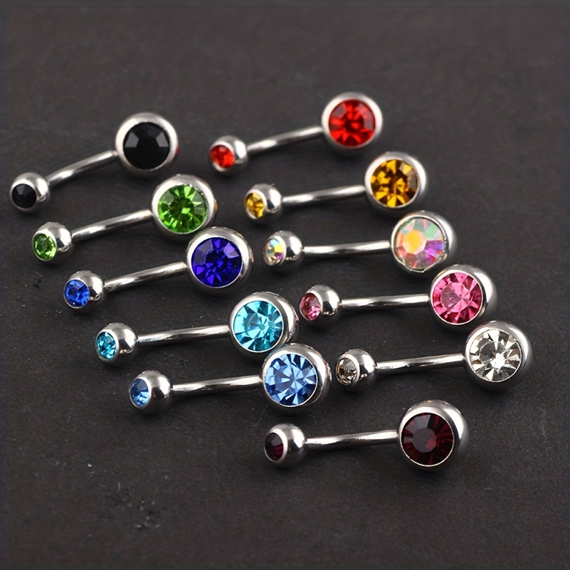 New Belly Button Rings Dangle Crystal Rhinestone Navel Bar Barbell Body  Piercing