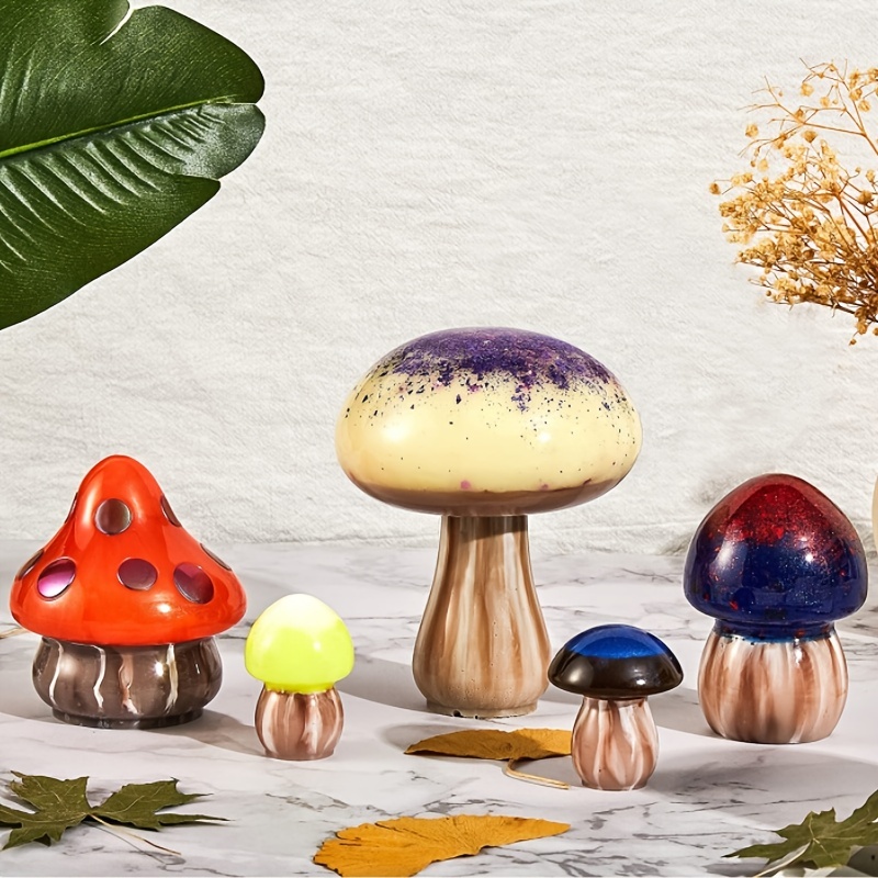 4x Various Styles Mushroom Silicone Molds Mushroom Epoxy Resin Mold  Christmas 