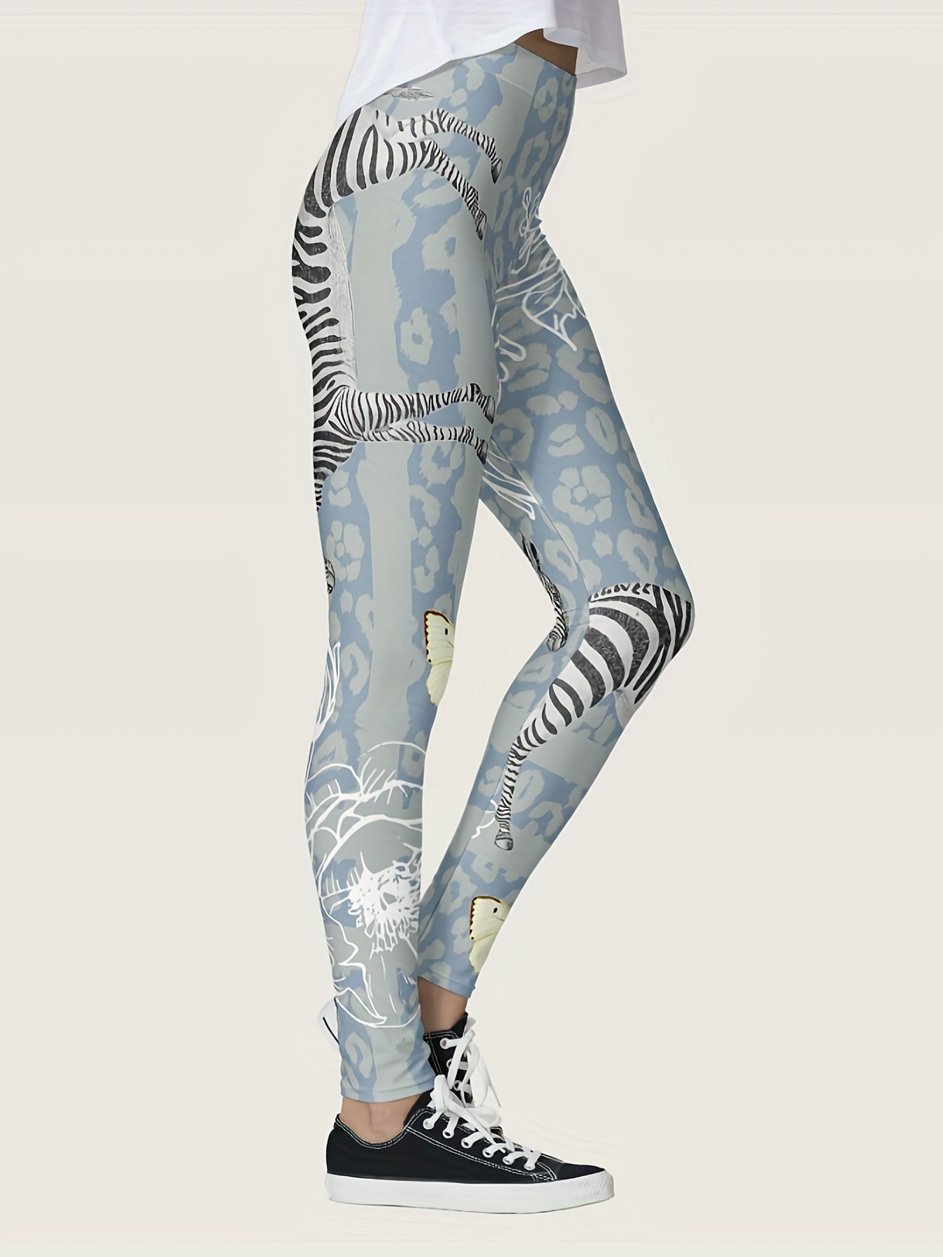 Women's Activewear: Colorful Zebra Pattern Yoga Leggings - Polyester High  Stretch Breathable Workout Pants