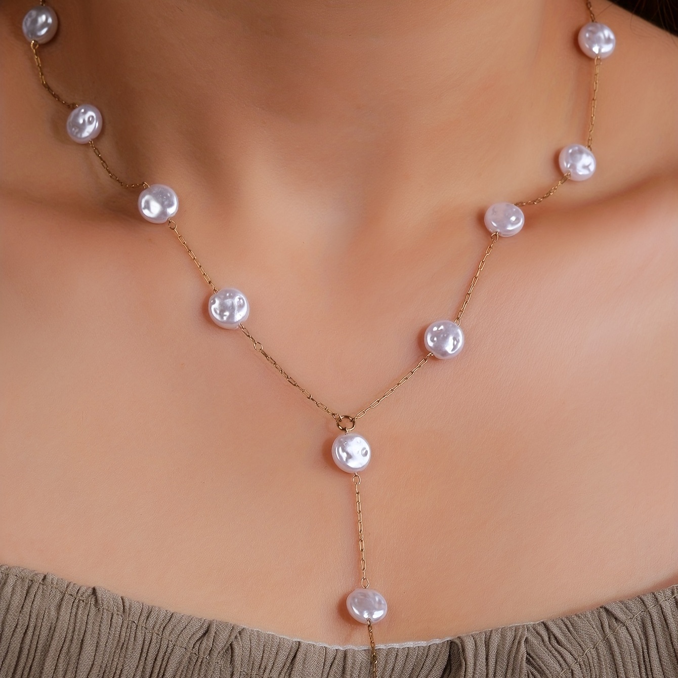 Faux Pearls Beads Necklace Heart Shape Pendant Lovely Neck Jewelry Perfect  For Any Occasion