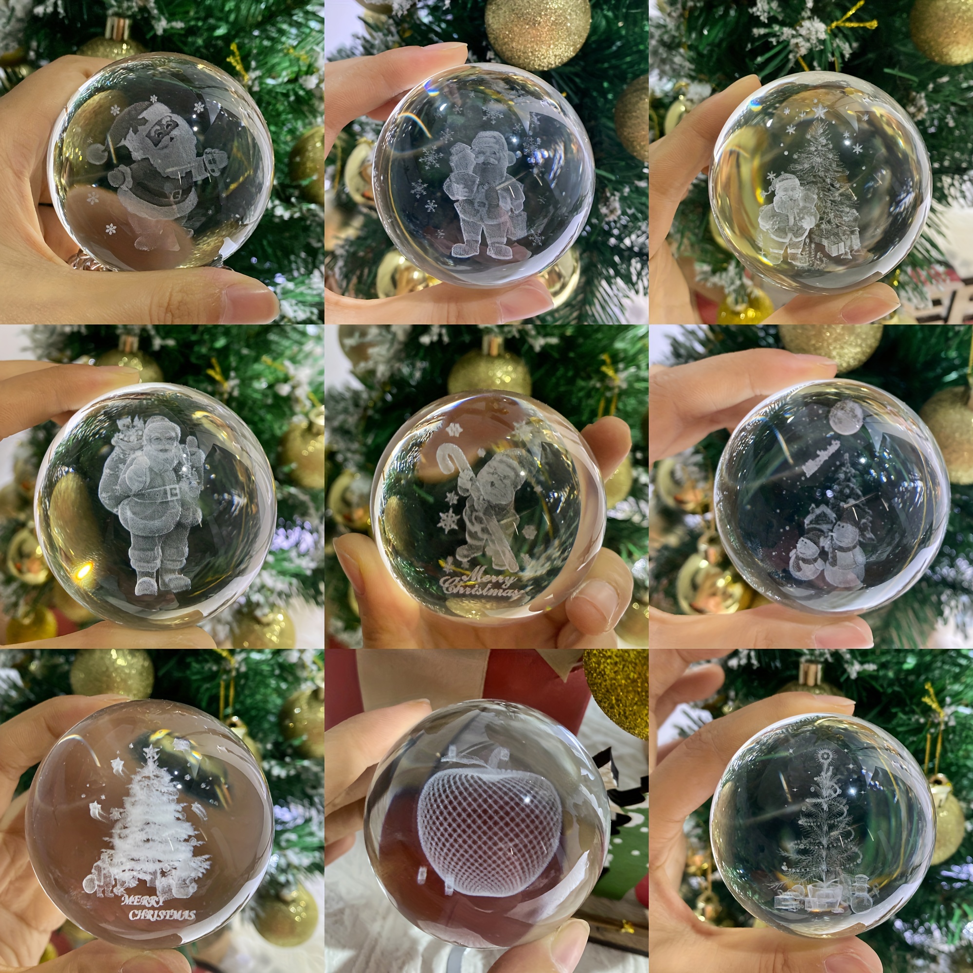  UPINS 20 adornos de Navidad de cristal para decoración