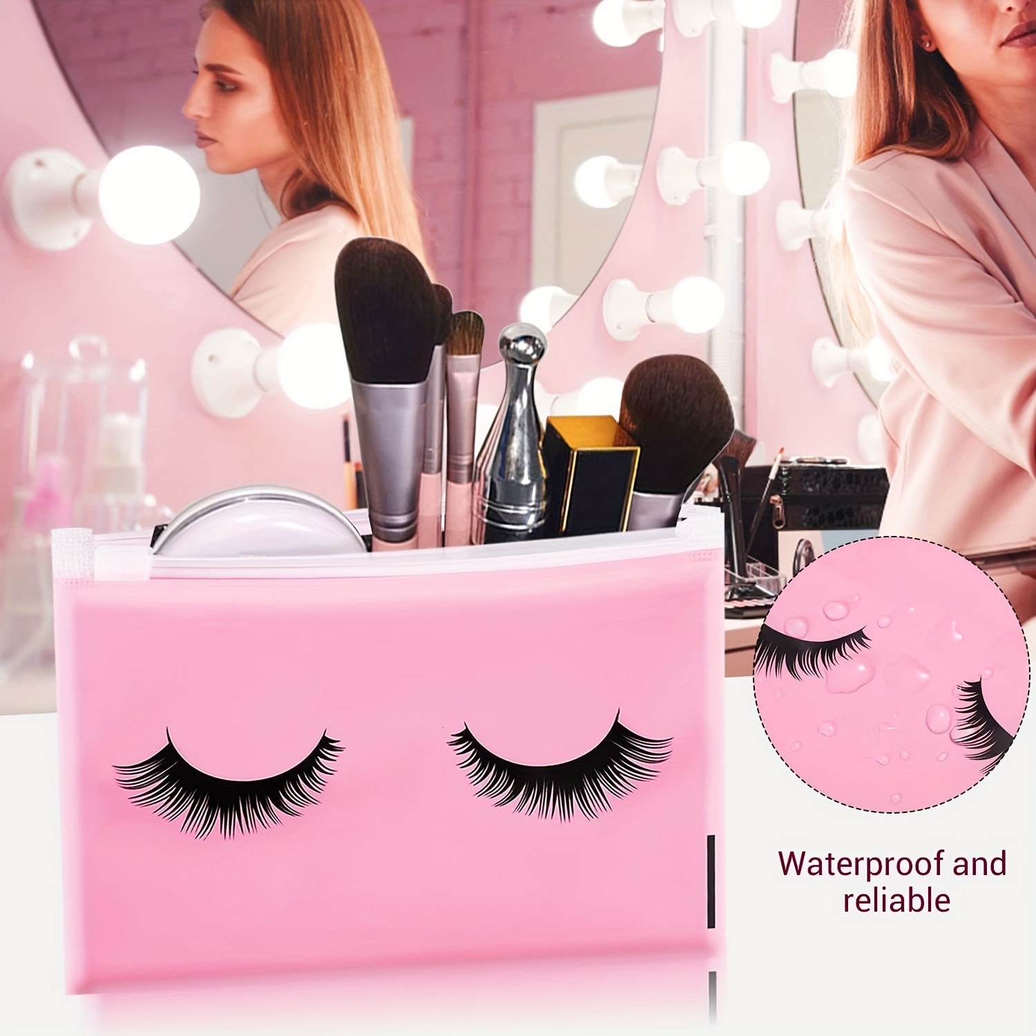 

10pcs Eyelash Bags, Eyelash Aftercare Bags, Cosmetic Bags Packaging With Small Zipper, Empty Lash Makeup Storage Bags Pouches Women Travel Pouch Cases