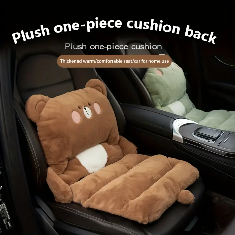 Car Seat Cushion Winter Plush Cartoon Single Seat Cushion - Temu