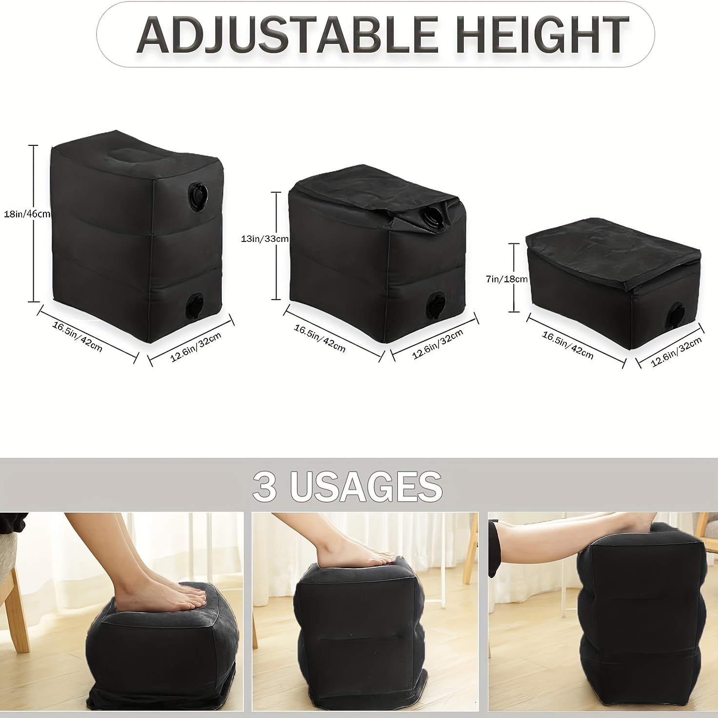 Inflatable Height Adjustable Foot Rest Pillow