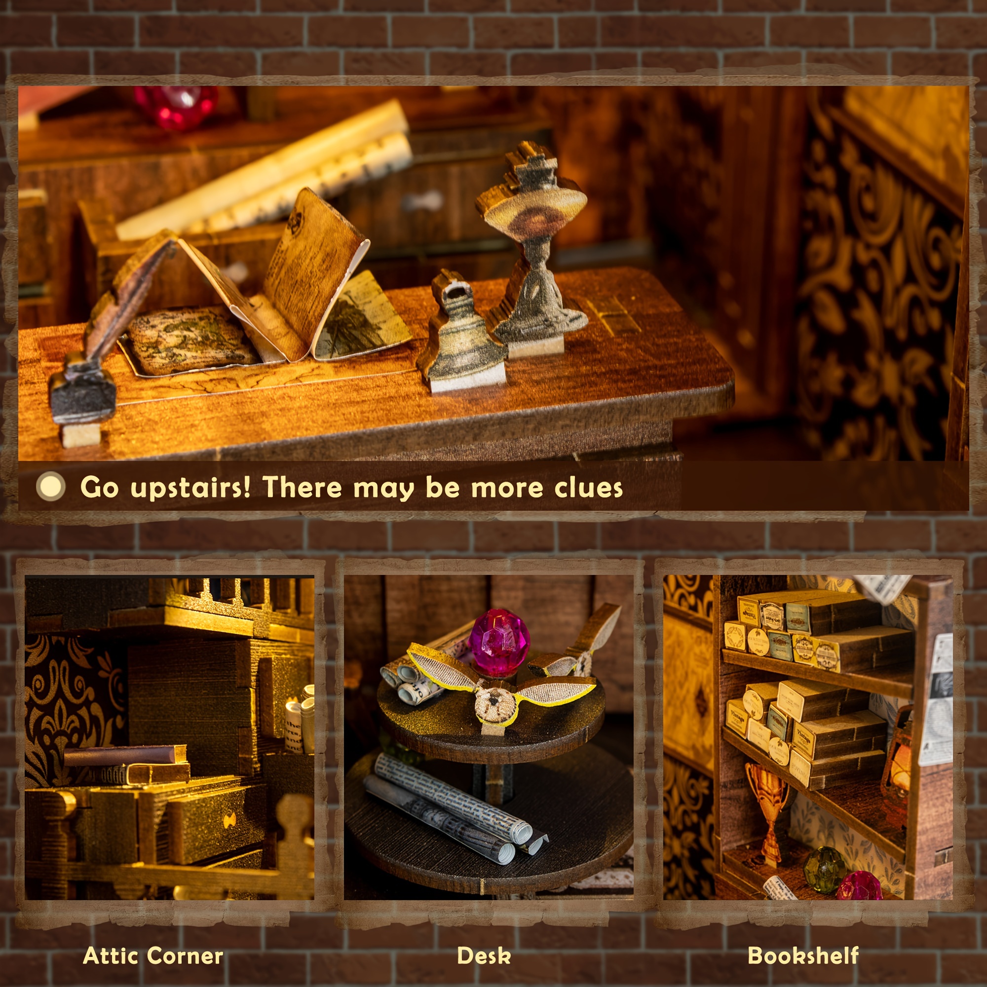 Diy Book Nook Kit 3d Wooden Puzzle Bookshelf Insert Decor - Temu