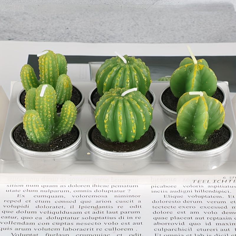 6pcs Simulation Succulent Cactus Auto-Ornamente, Auto
