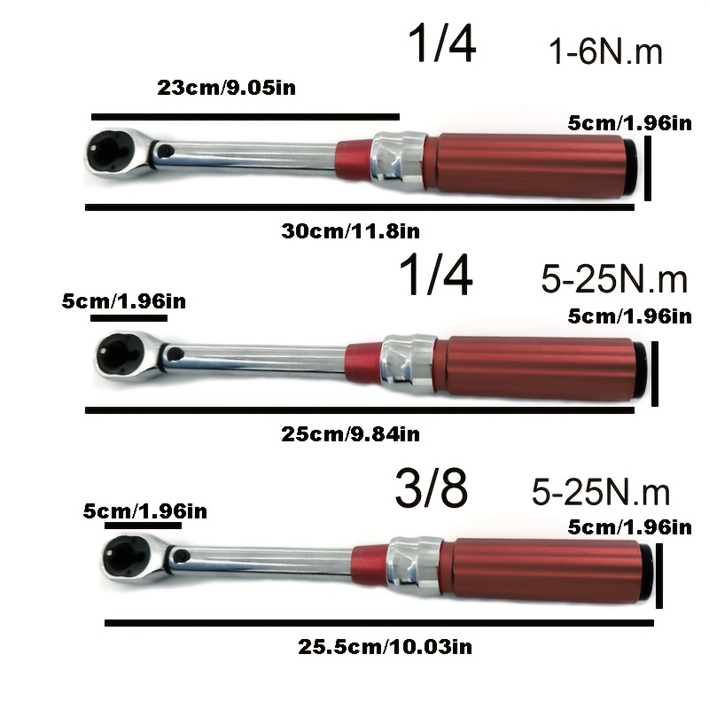 Clé dynamométrique 1/4 en acier chrome vanadium DEXTER, serrage 5