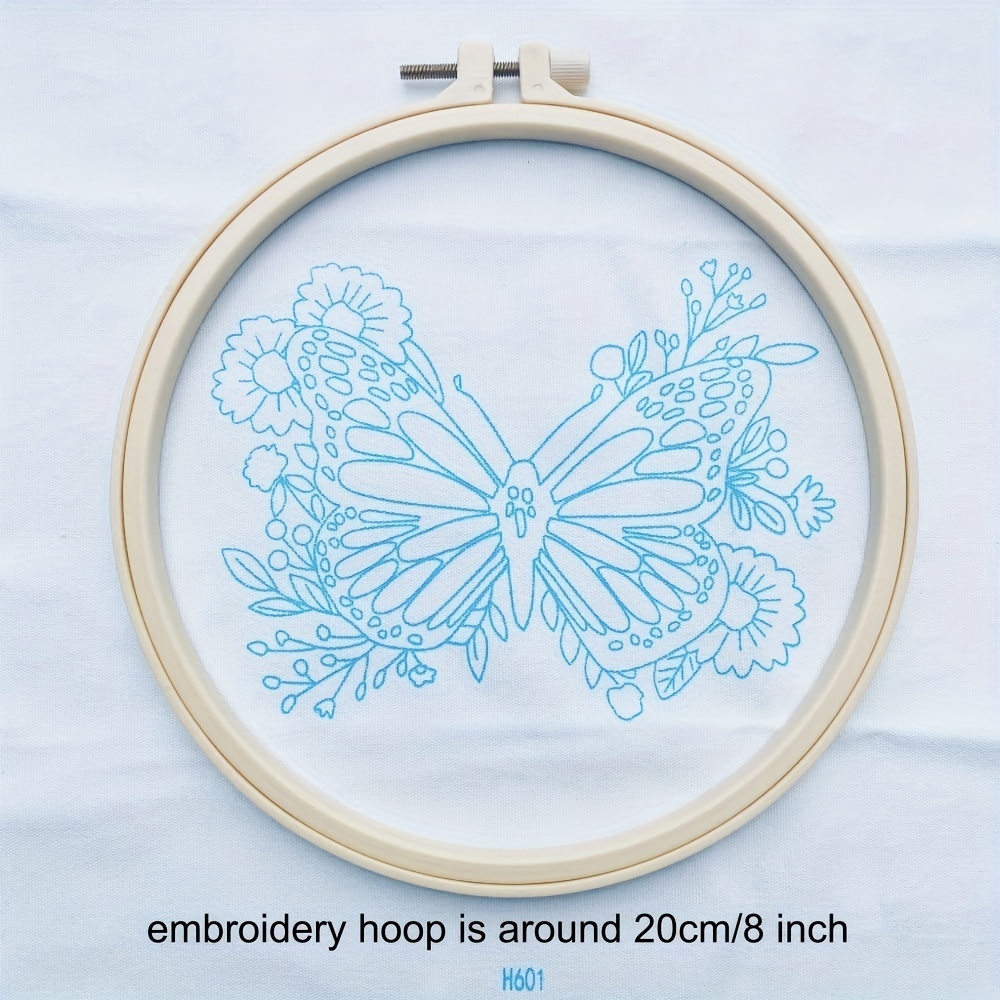 Yutaohui Butterfly Embroidery Kit with Flower,Funny Embroidery Kit