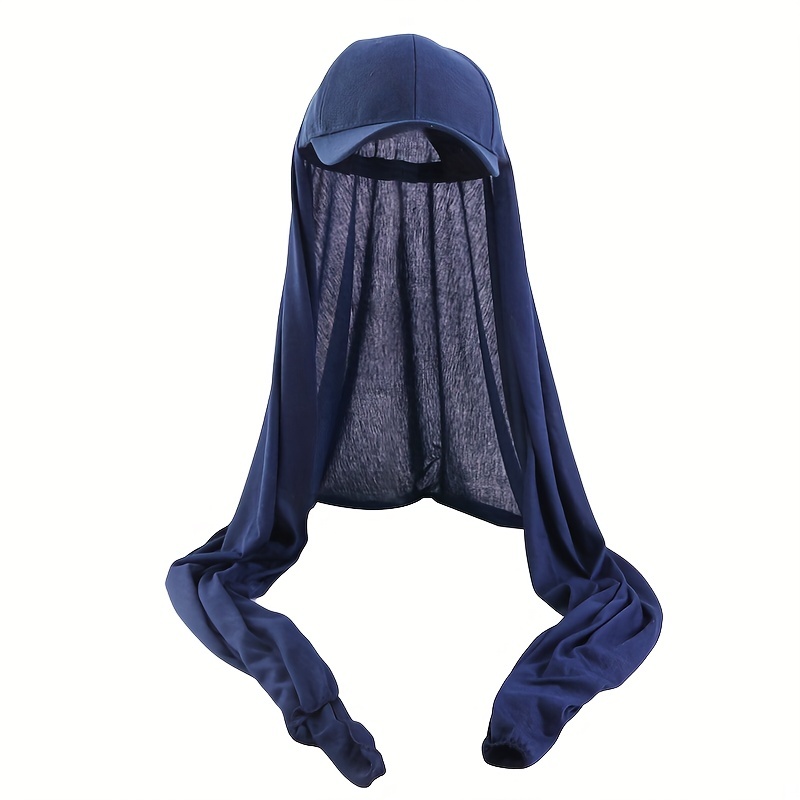 Women Adjustable Baseball Cap With Long Bubble Chiffon Head Wrap Hat And Shawl