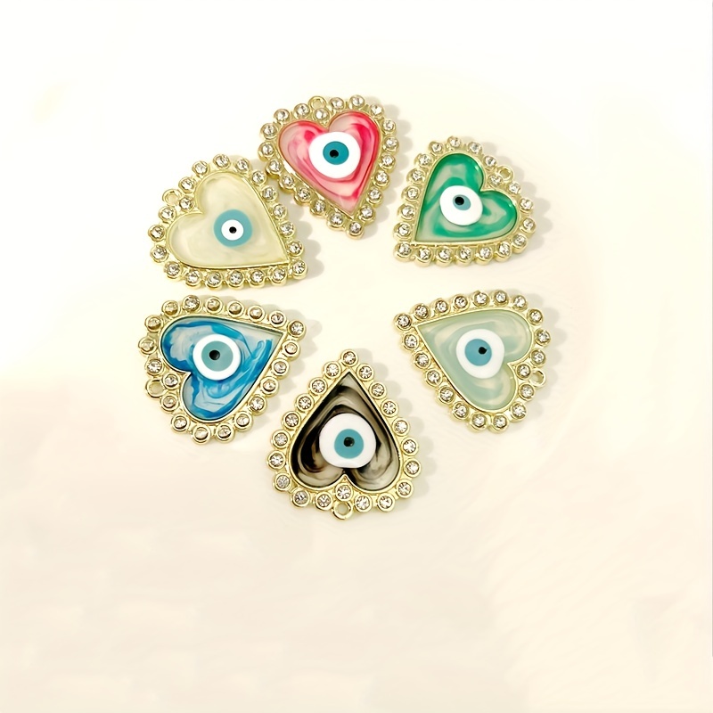 3Pcs Random Enamel Style Evil Eye Pattern Charms