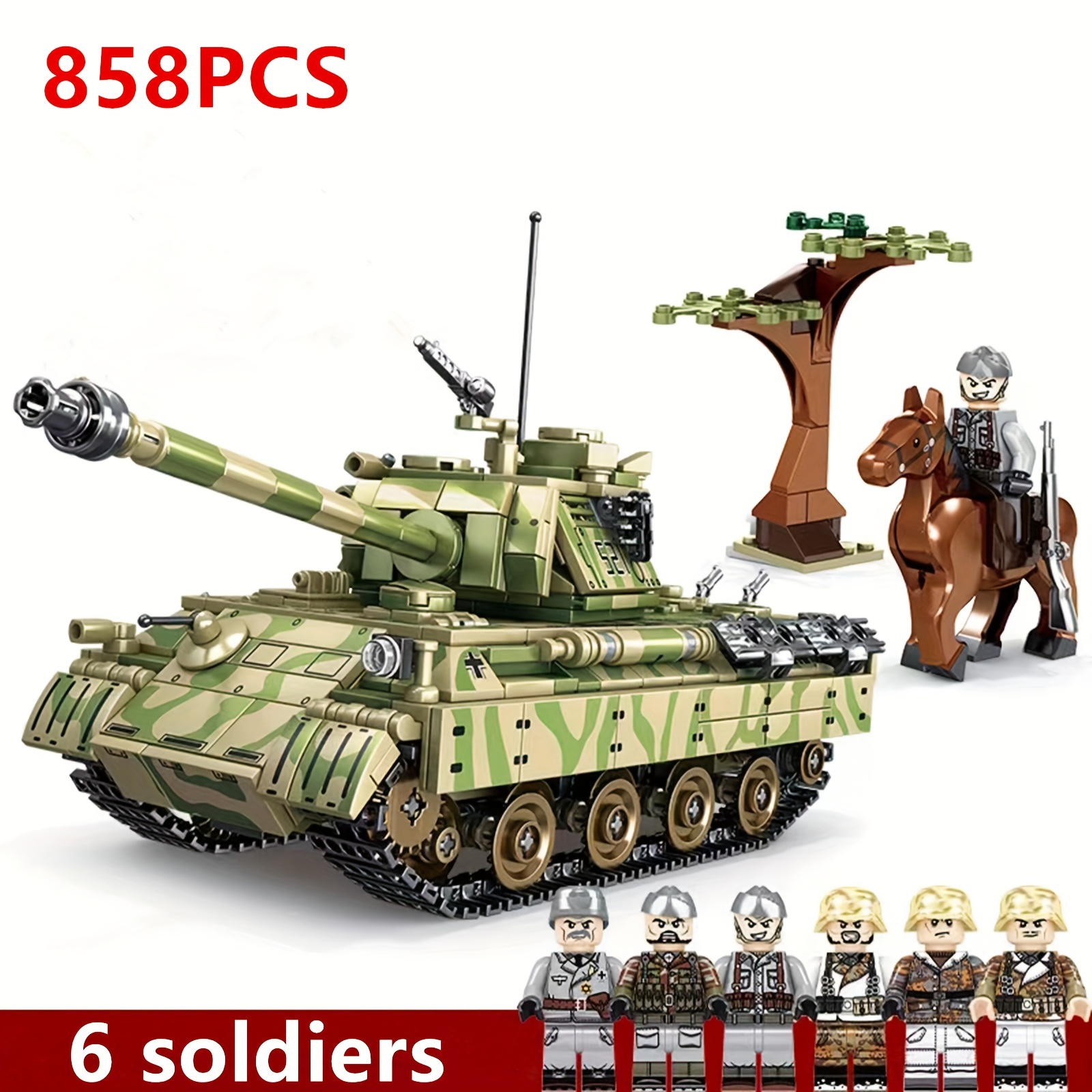 dOMOb Main Battle Army Tank T-90 Building Kit - 1:10 Model Set Build - CADA  Bricks Toys for 14+ Kids & Adults – 1722 Building Blocks – Highly Detailed