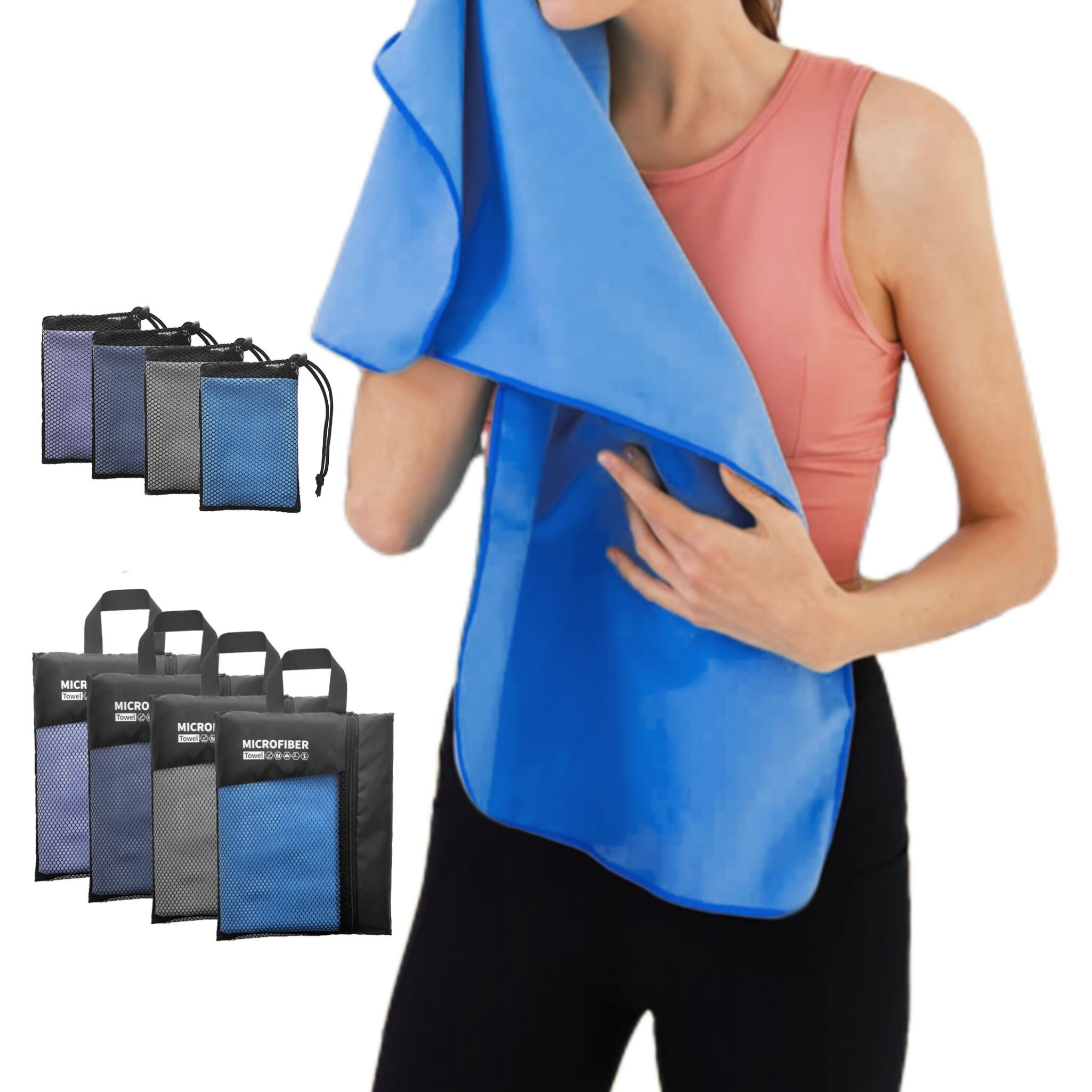 Microfiber Towel Mesh Bag Quick Drying Absorbent Towels - Temu