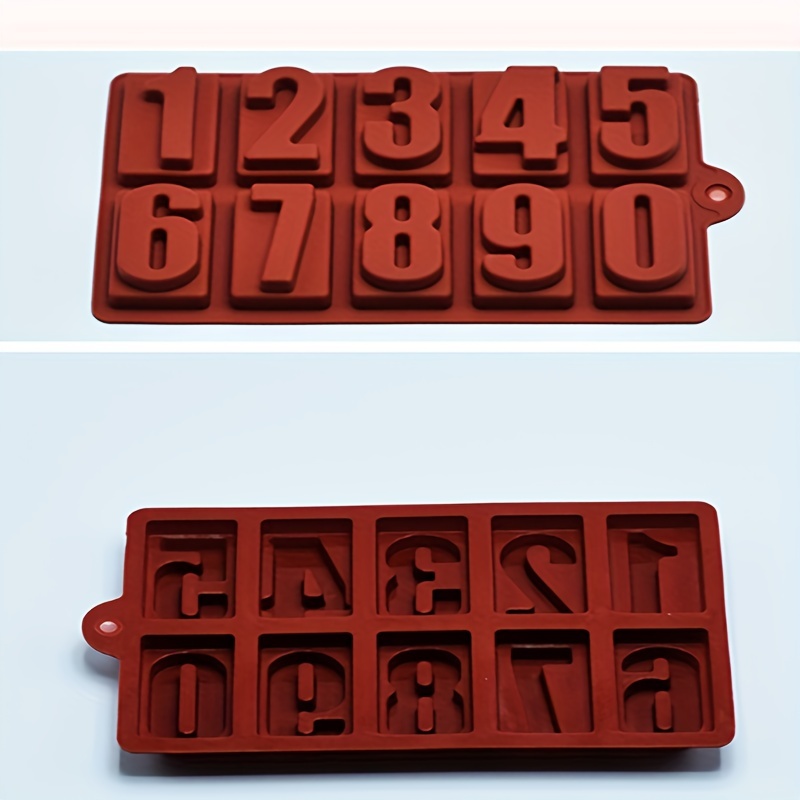 Number 0 - 9 Square Chocolate Silicone Mold Diy Cake Mold Creative Ice Cube  Mold Kitchen Baking Tools - Temu