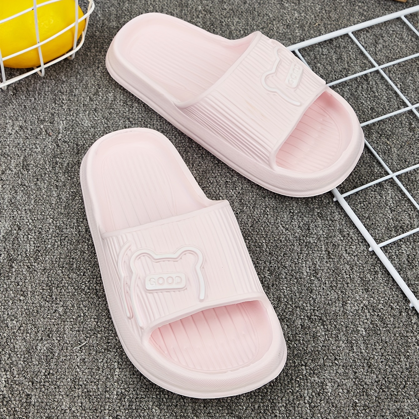 Cute Cartoon Slippers For Boys And Girls, Non Slip Lightweight Quick Drying Open Toe Slippers For Indoor Shower Pool, All Seasons