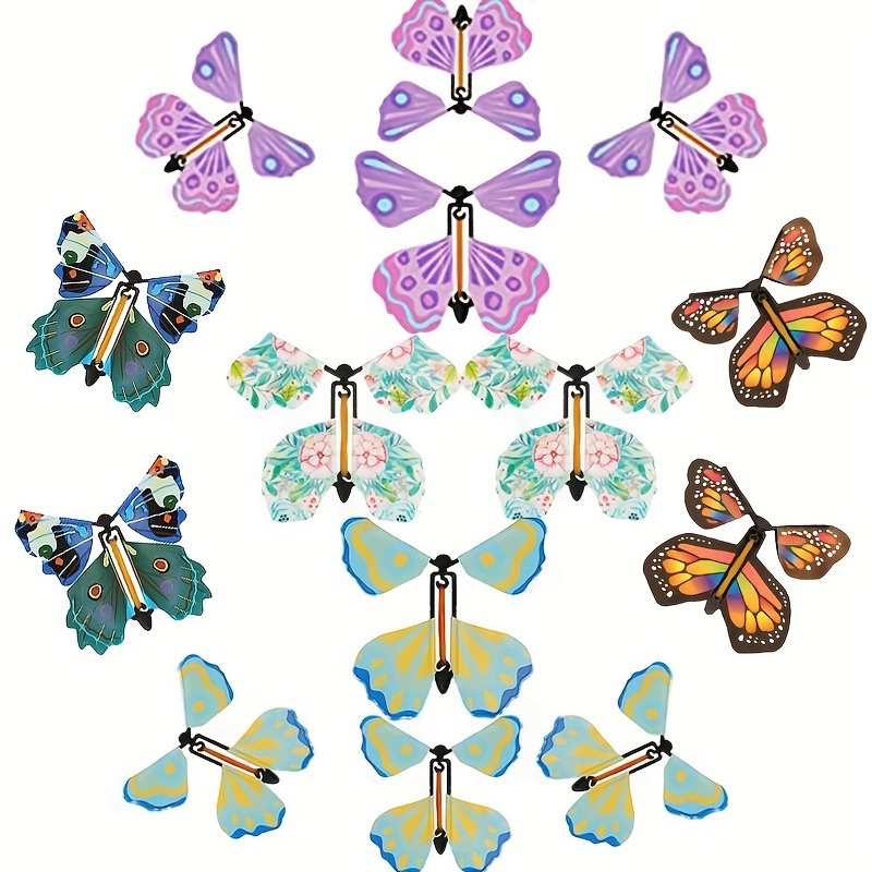Mariposa Voladora Mágicas,Mariposas Magic,Flying Butterfly Toy,10pcs  Mariposas Voladoras,con Cuerda Mágica Cuerda Rota,para Regalos de
