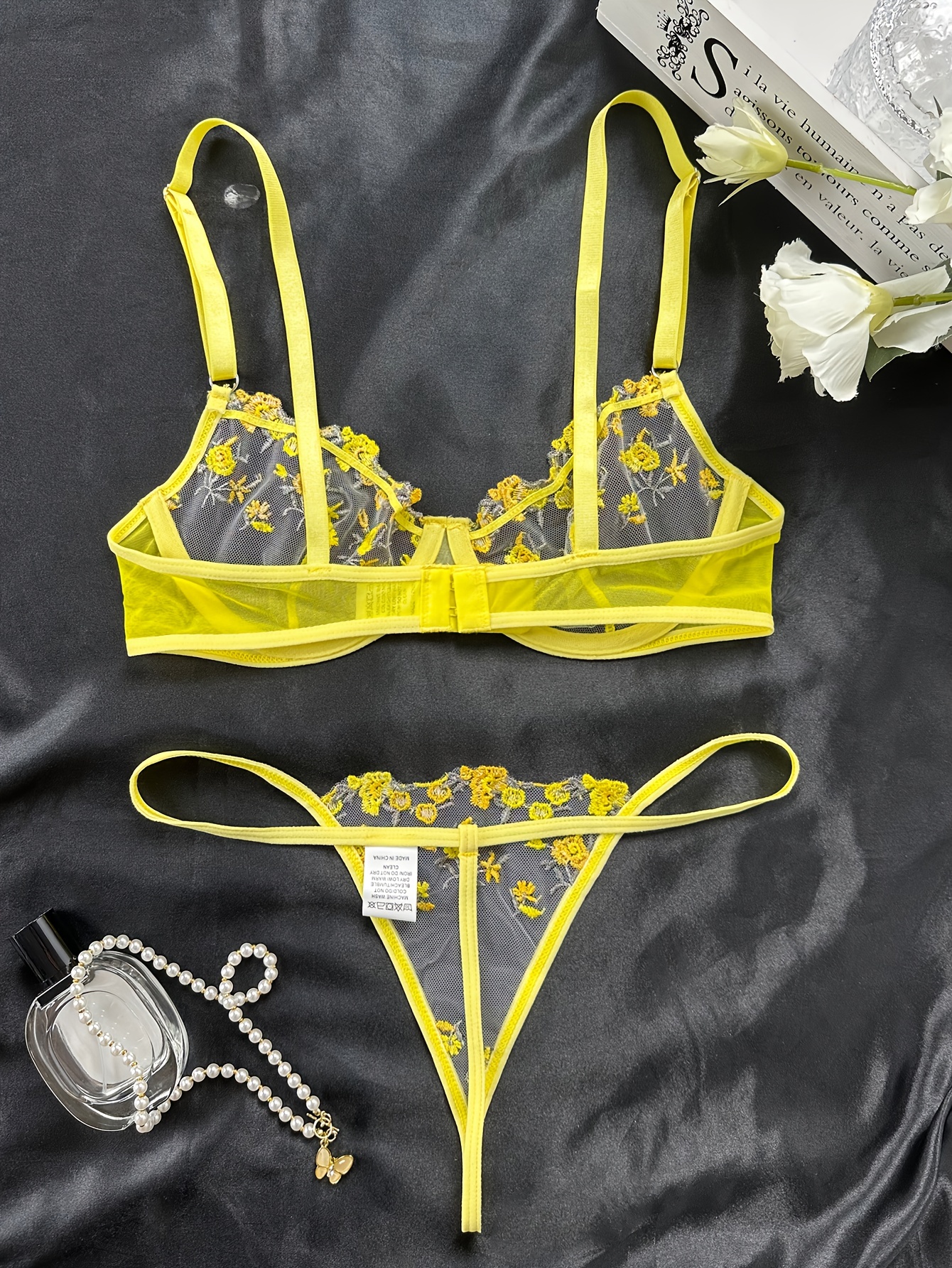 Floral Embrodiery Lace Lingerie — YELLOW SUB TRADING