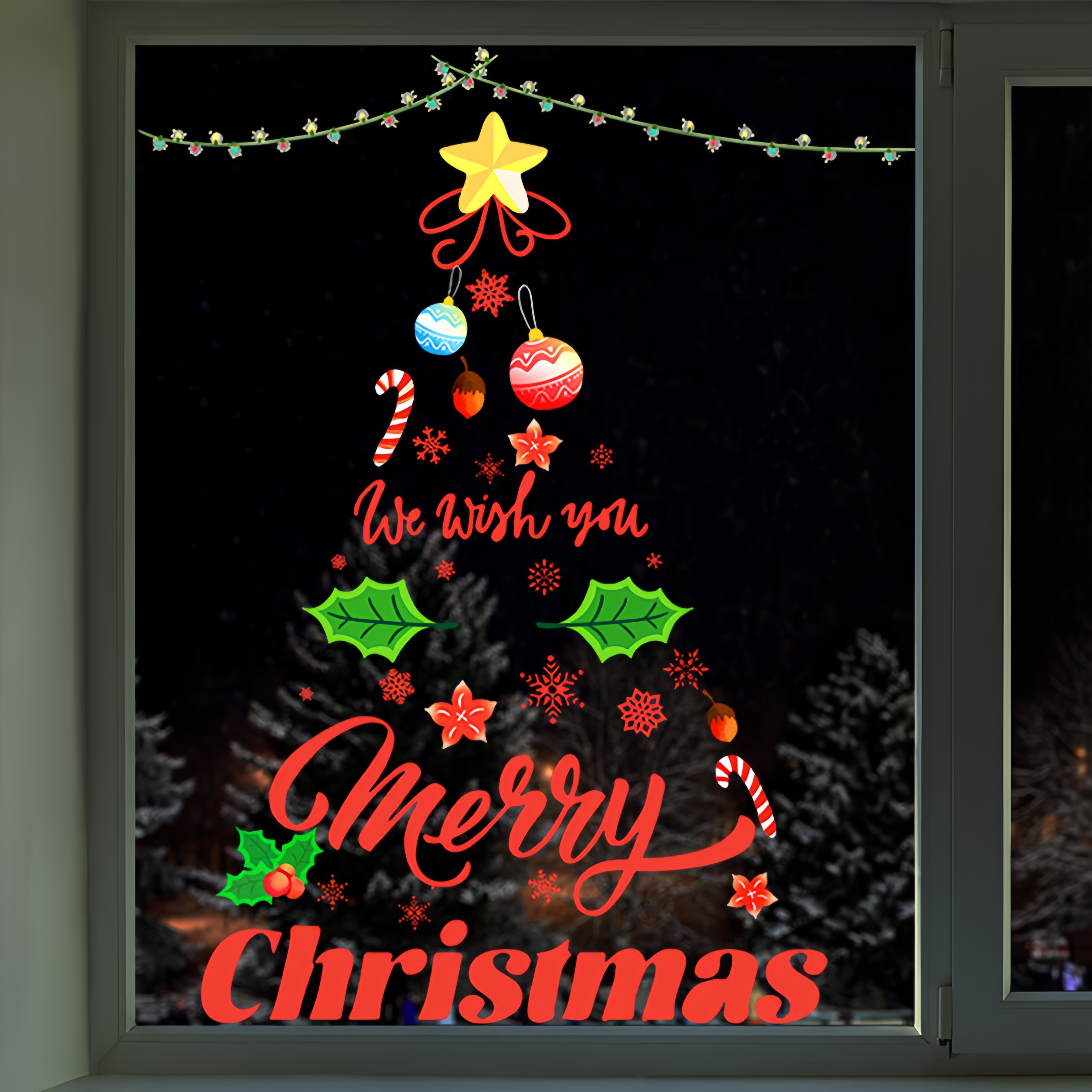 Christmas Window Stickers Window Clings, Christmas Ornament ...