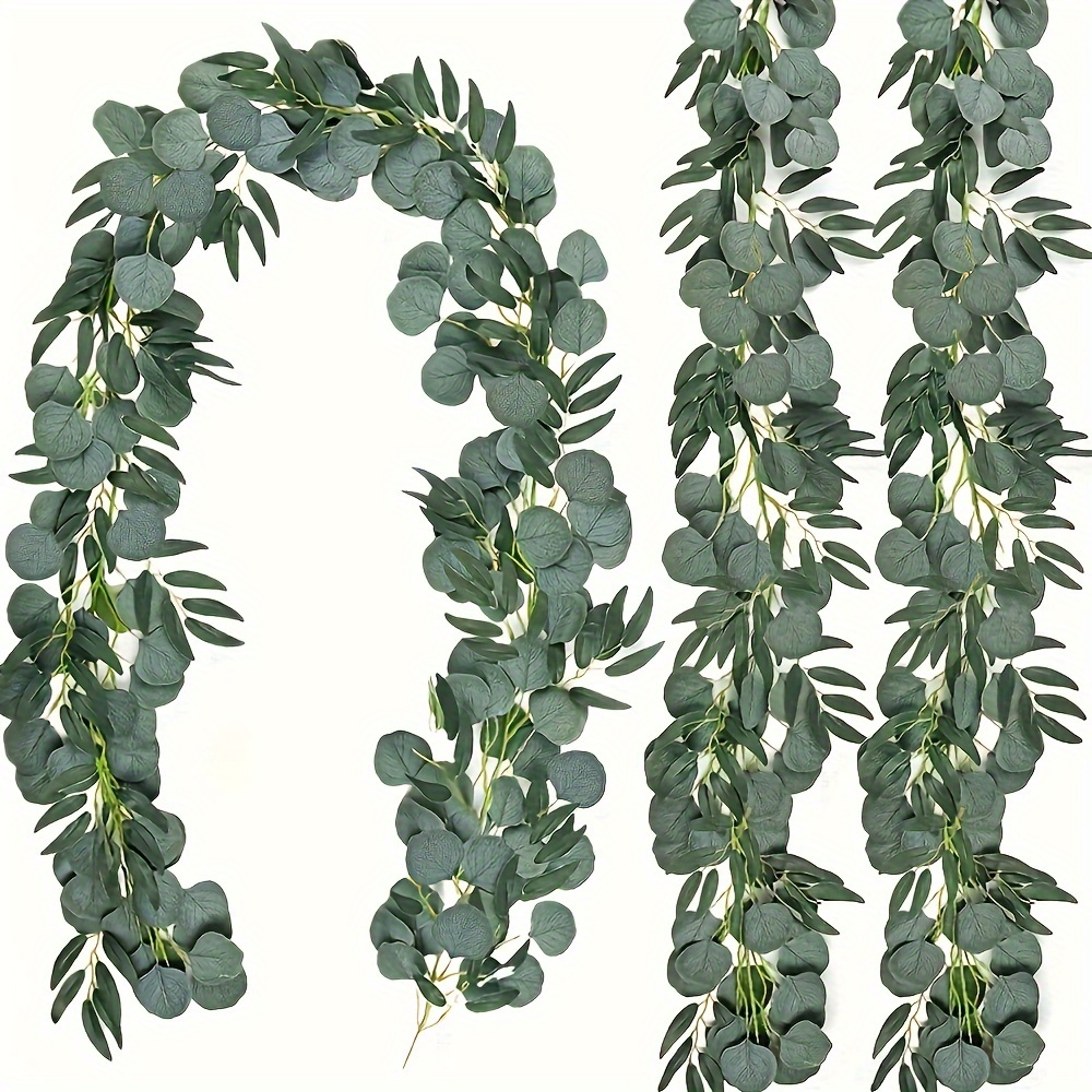 6pcs Artificial Vines Fake Greenery Garland Willow Leaves with