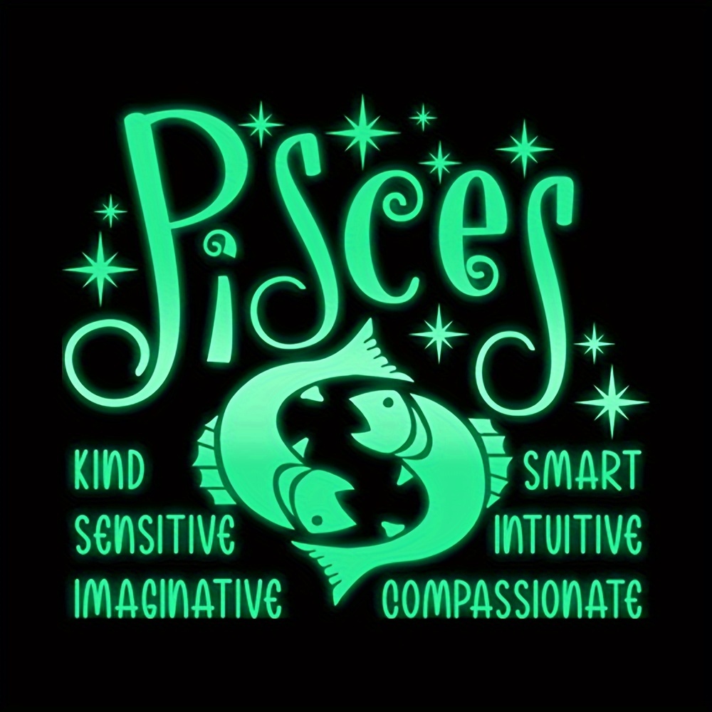 Funny Zodiac Patterns Green Color Luminous Diy Iron Patches Temu