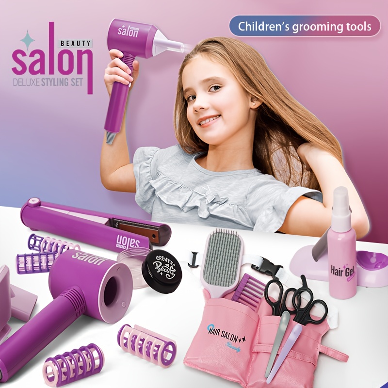 Toy Simulation Sèche-Cheveux Pour Enfants Souffle Cheveux, Coupe Cheveux,  Fille Peigne Cheveux Jouet Amusant (piles Non Incluses)