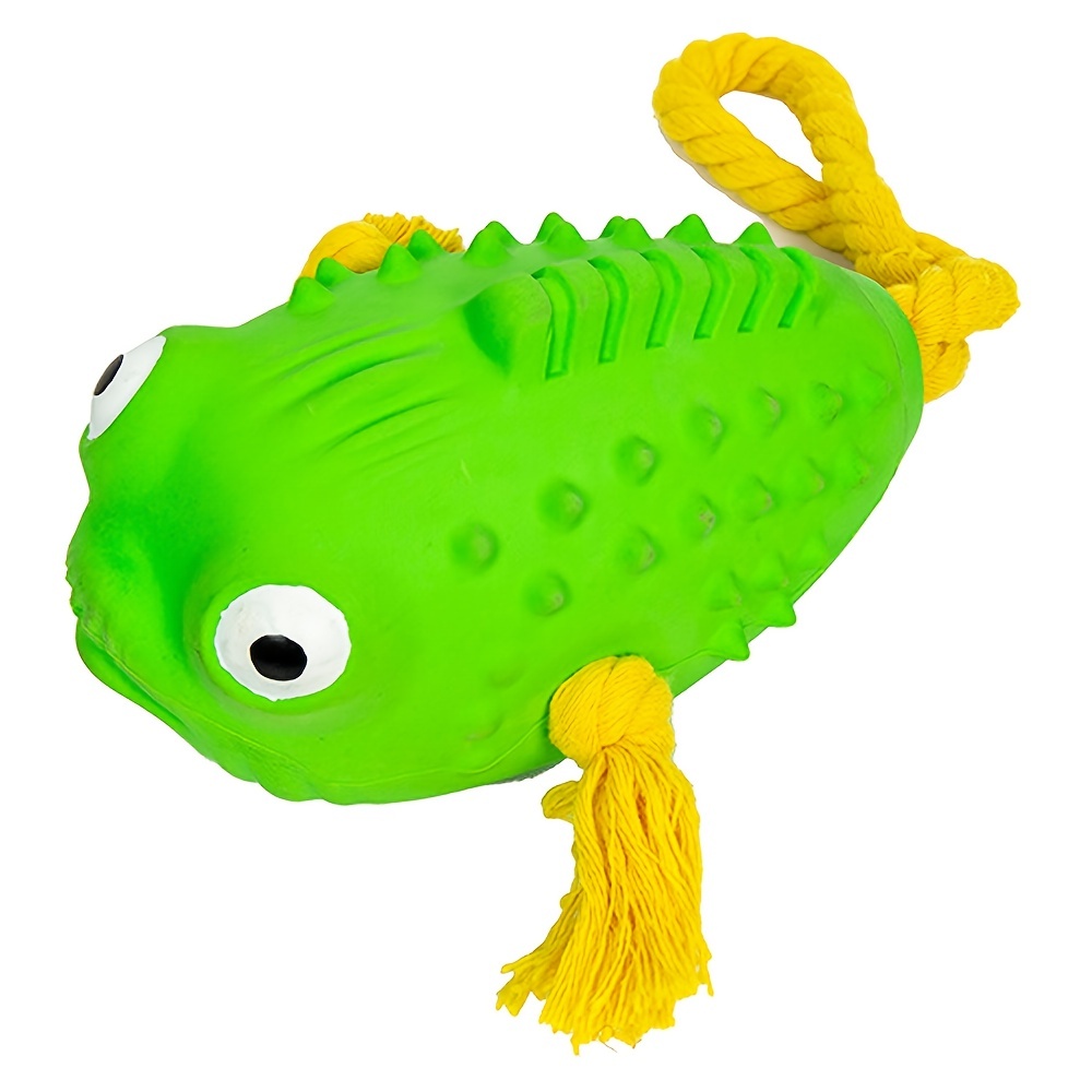 Rubber squeaky 2025 fish dog toy