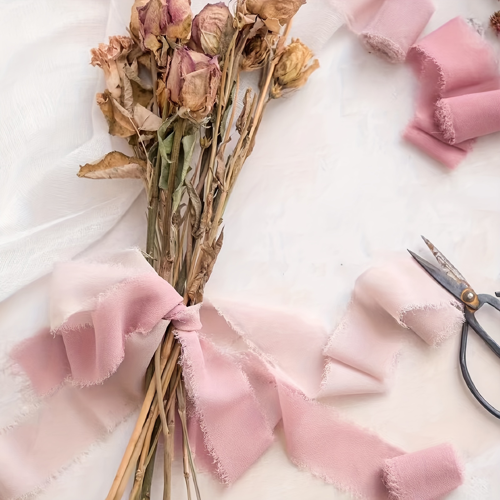 Pink Frayed Edge Chiffon Ribbon