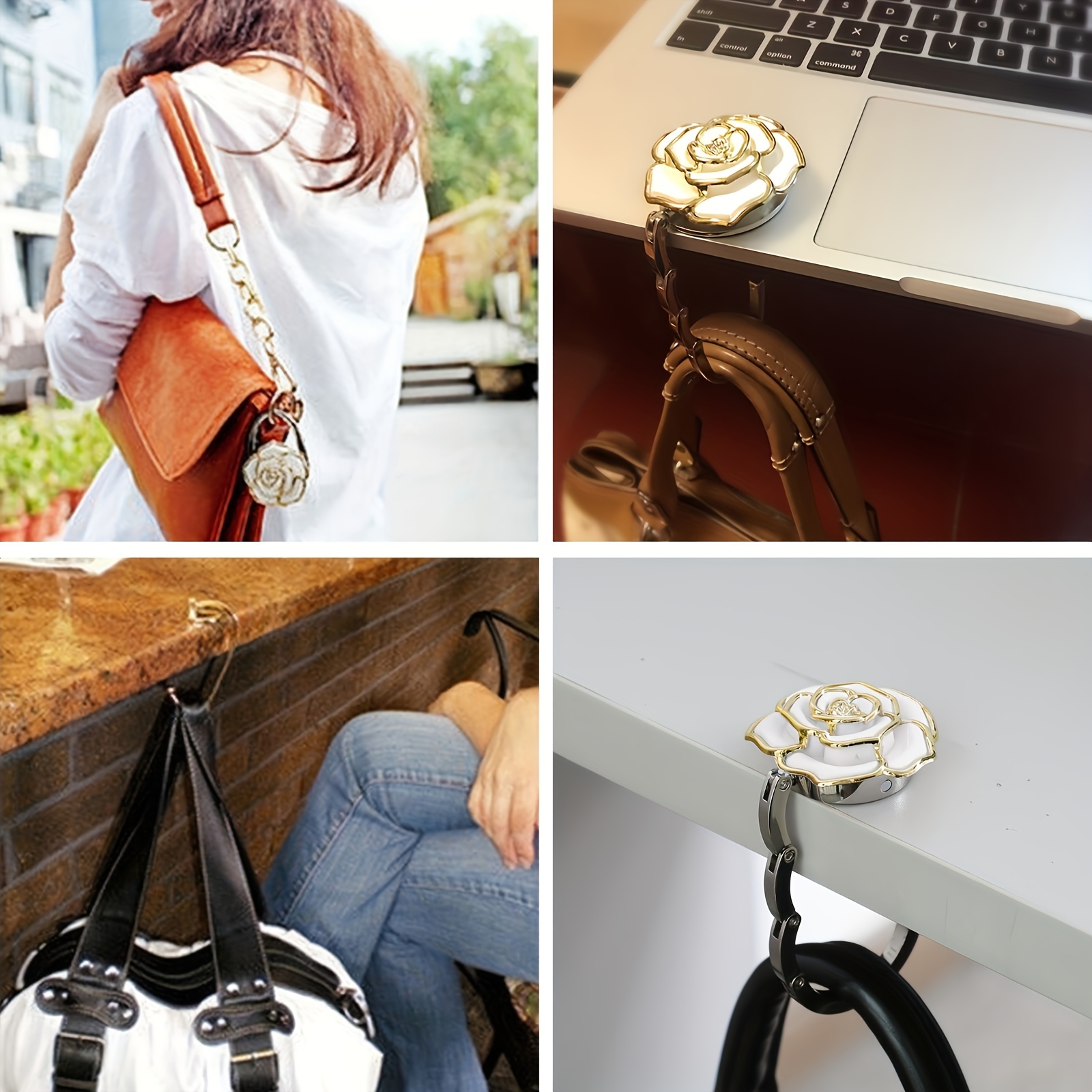1PCS Portable Folding Bag Hook Hanger Purse Handbag Holders Foldable Table  Desk Hook Women Hand Bag Organizer Accessories
