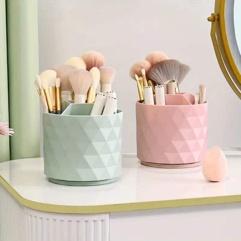 360° Rotating Makeup Brush Holder Suitable For Bathroom - Temu