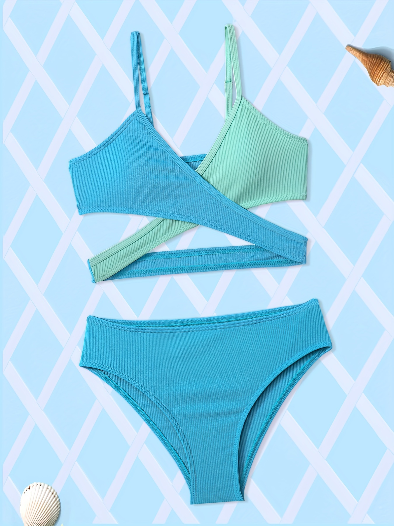 Adjustable Strap Crop Top Swimsuit 2 Piece Bathing Suits For Teen Girl –  Tempt Me