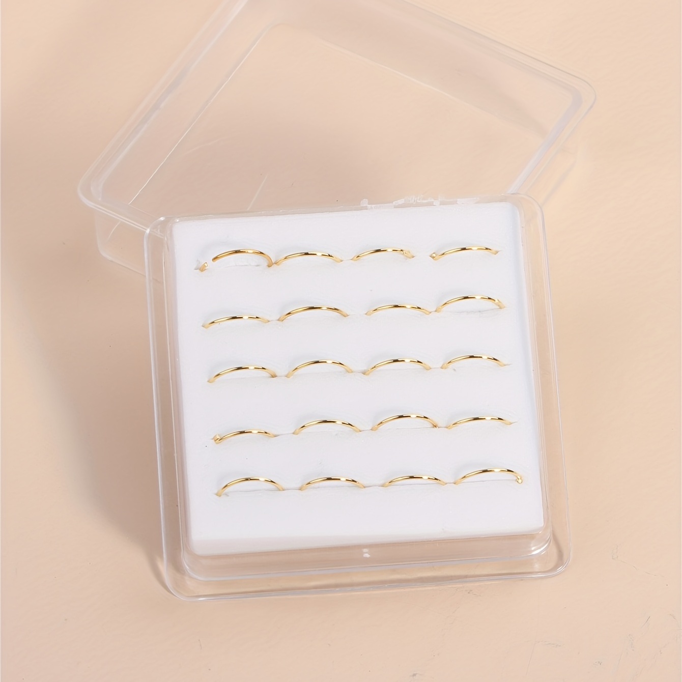 20 Pcs Copper Hoop Nose Ring Set, 18K Plated