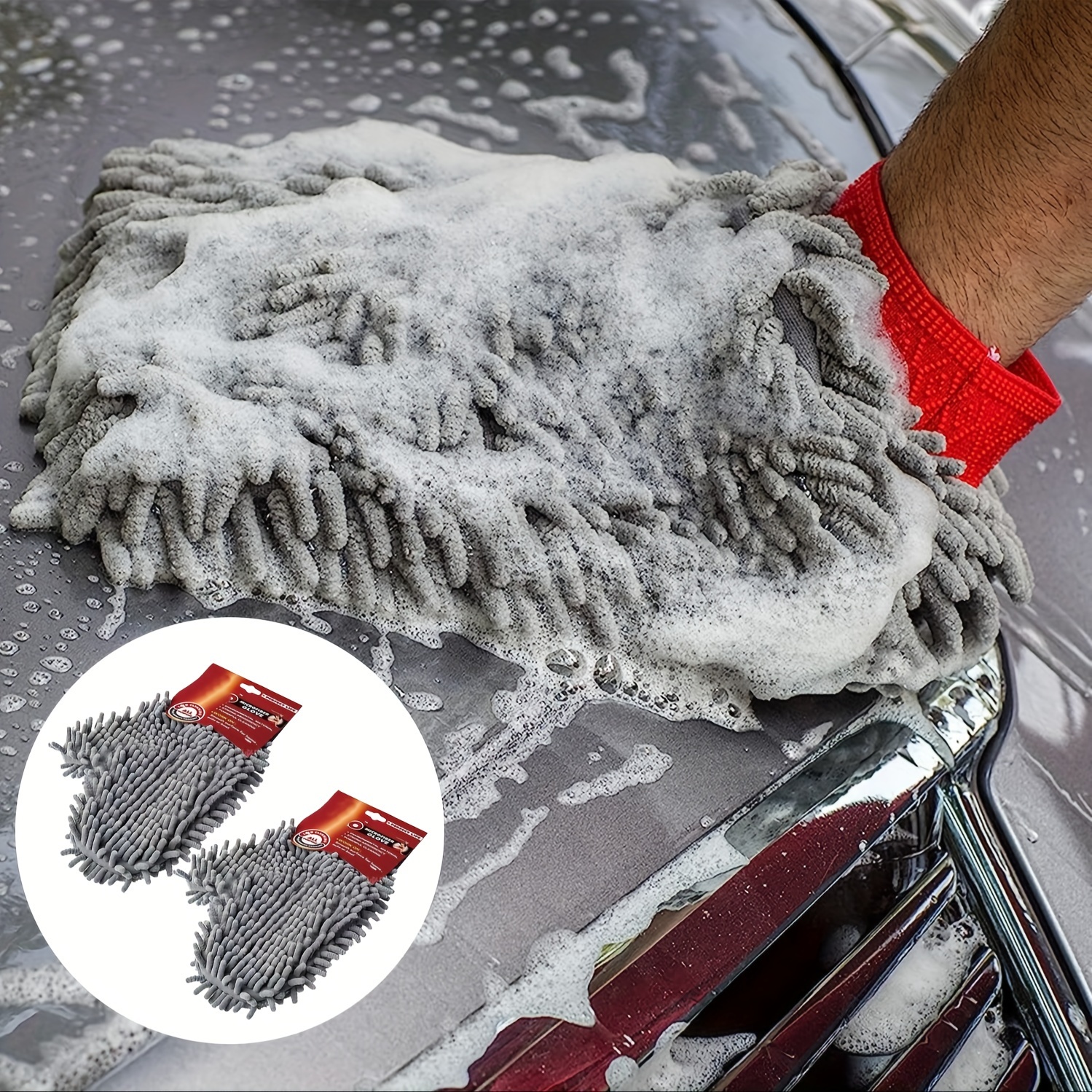 Chenille Microfiber Car Wash Mitt Waterproof Scratch free - Temu