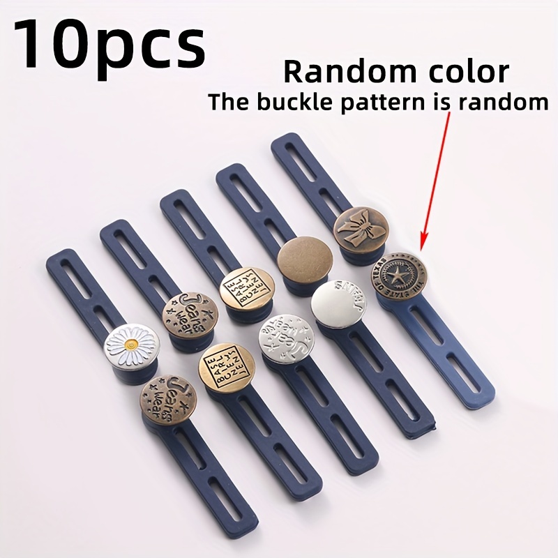 10pcs Magic Metal Button Extender Adjustable Waistband Expander Jeans Pants  Sew Free, Free Shipping, Free Returns