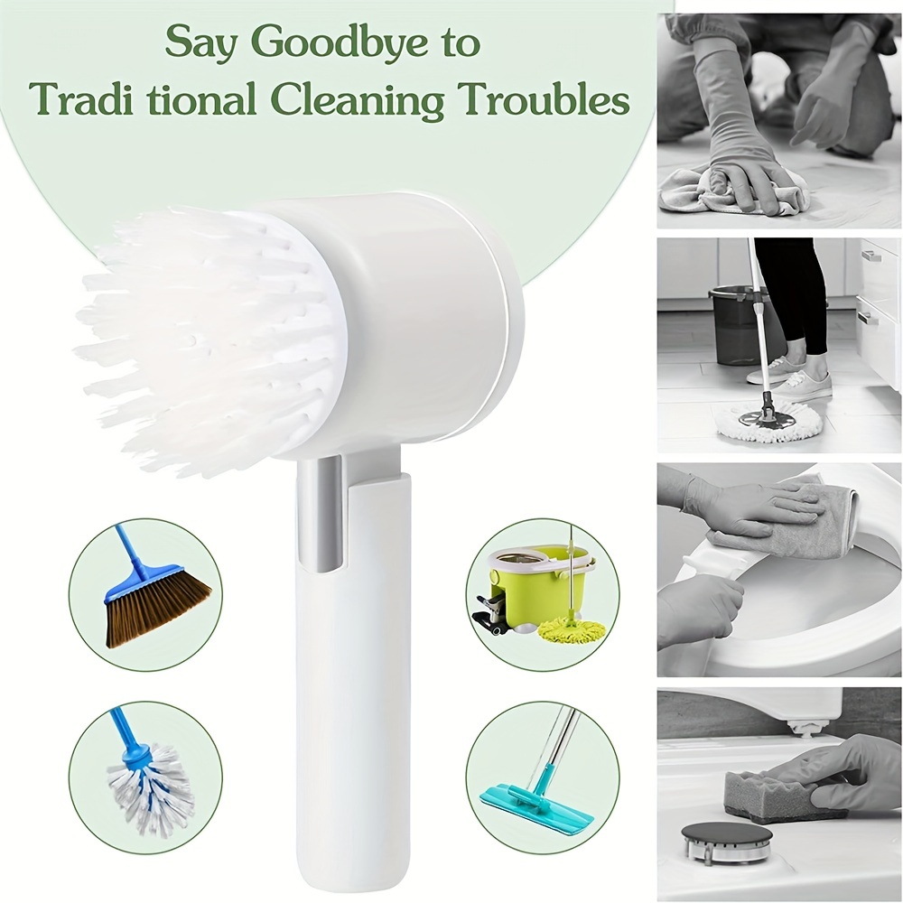 5-in-1 Electric Spin Scrubber Cordless Cleaning Brushes Rotating