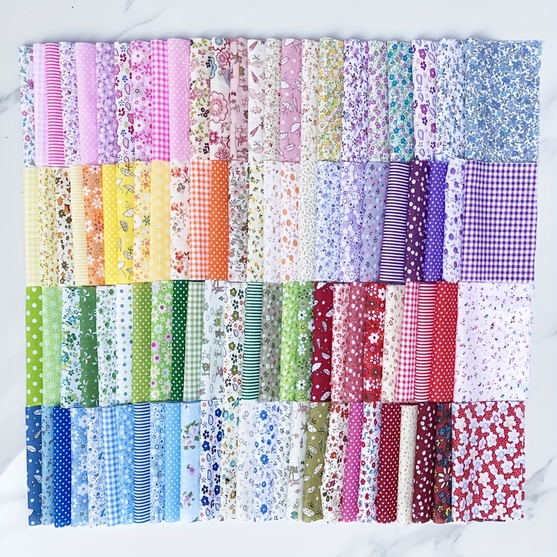 100pcs Cotton Fabric Patchwork For Diy Sewing Quilting And Toys