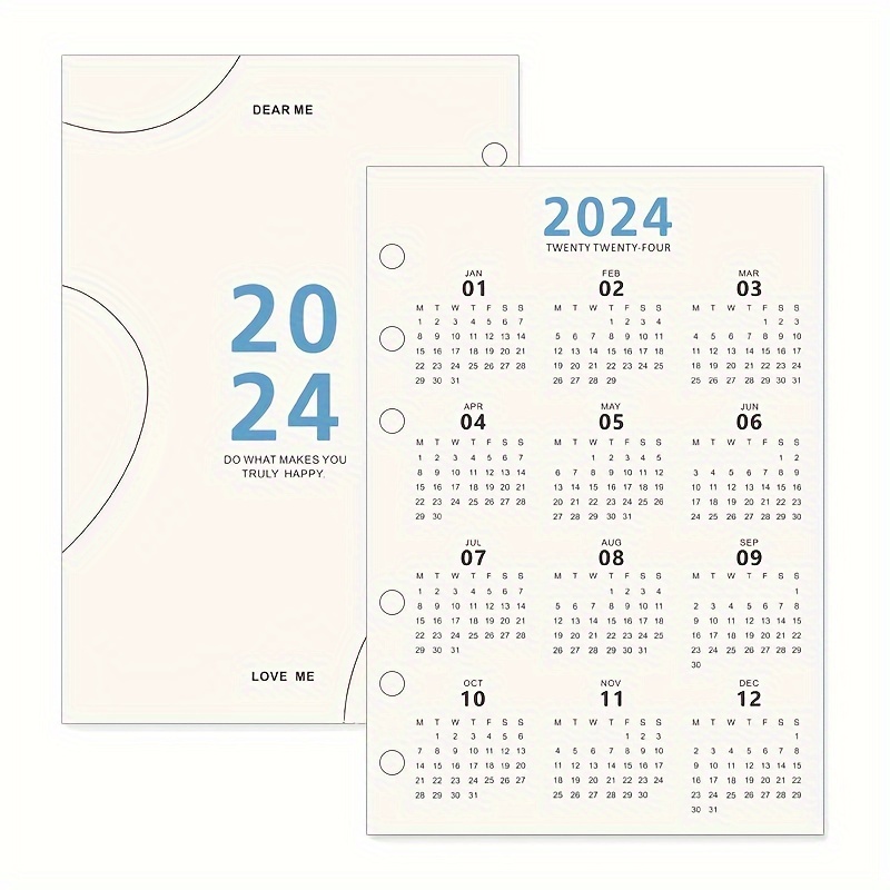 2024 Calendar A5 Notebook Calendar Minimalist Title Page - Temu