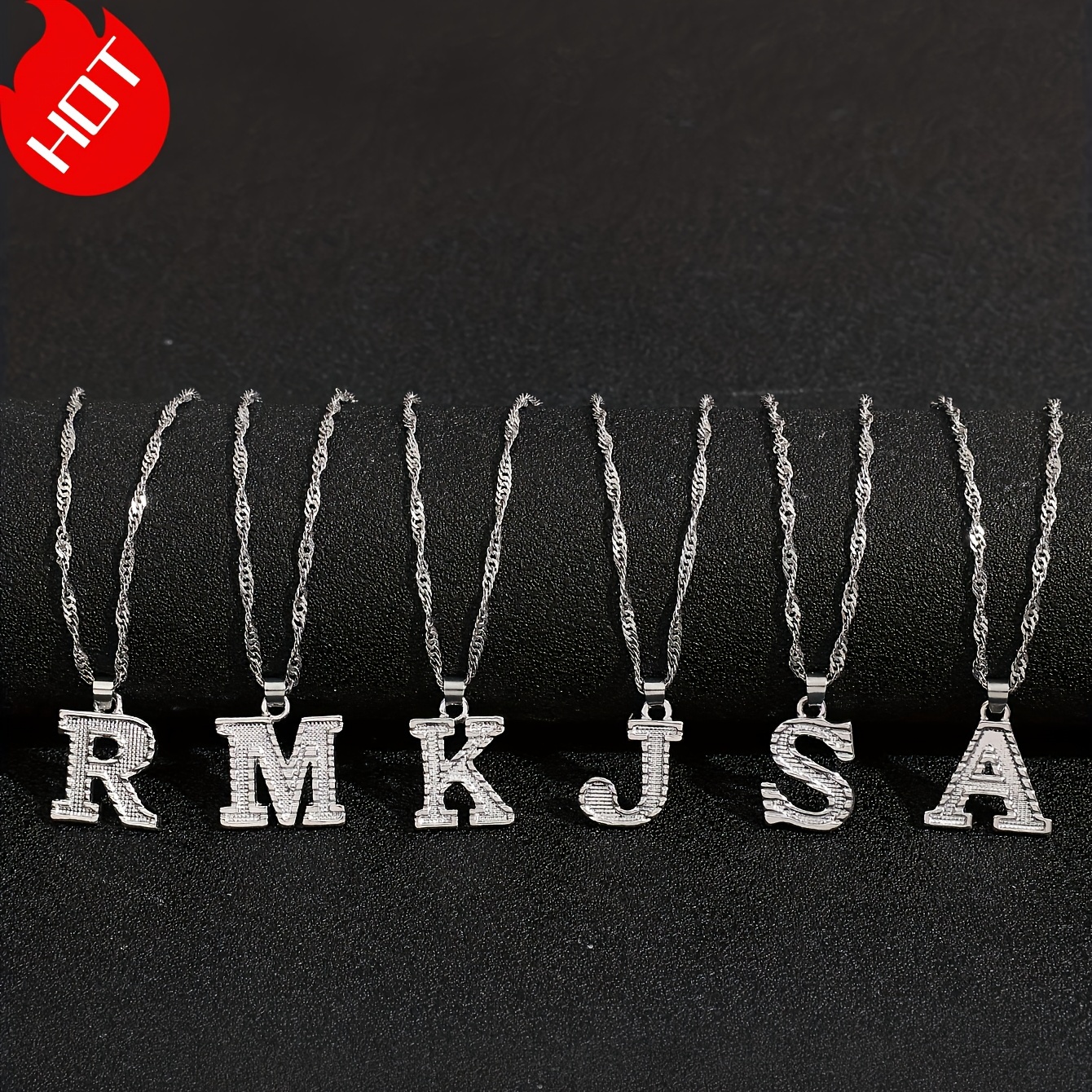 

Simple Capital English Alphabet Pendant Necklace Silver Plated Neck Jewelry Gift