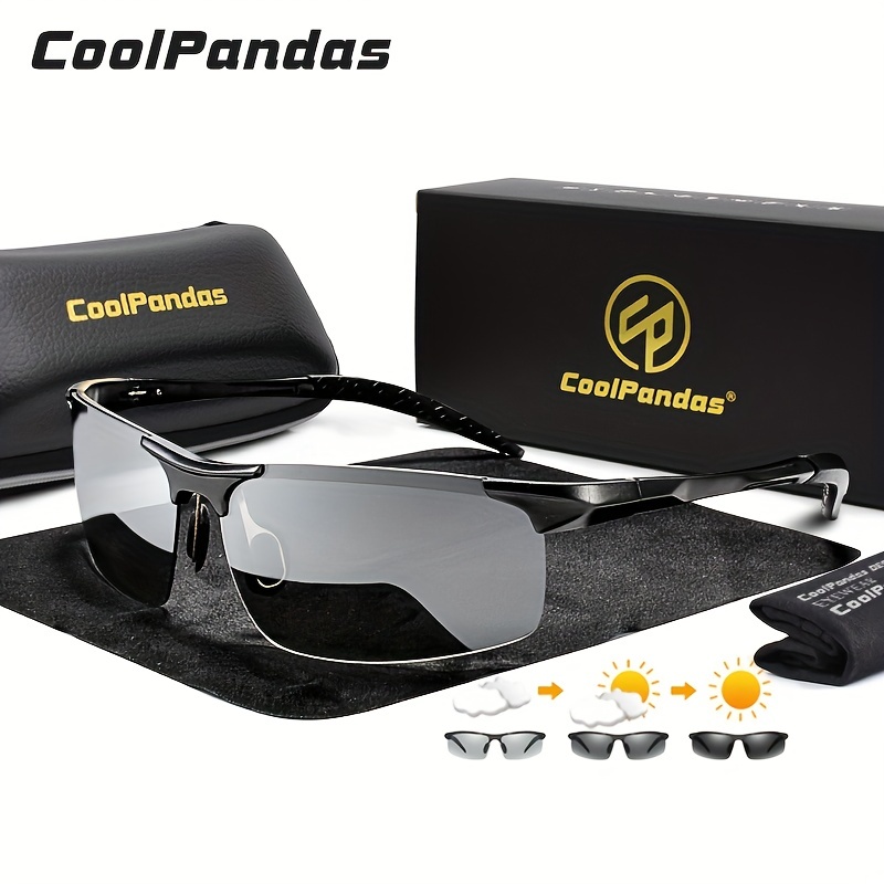 CoolPandas Men's Photochromic Polarized Casual Sport Sun Glasses, Day Night Vision Driving Anti-Glare Glasses,Googles Goggles Y2k,Eye Glasses
