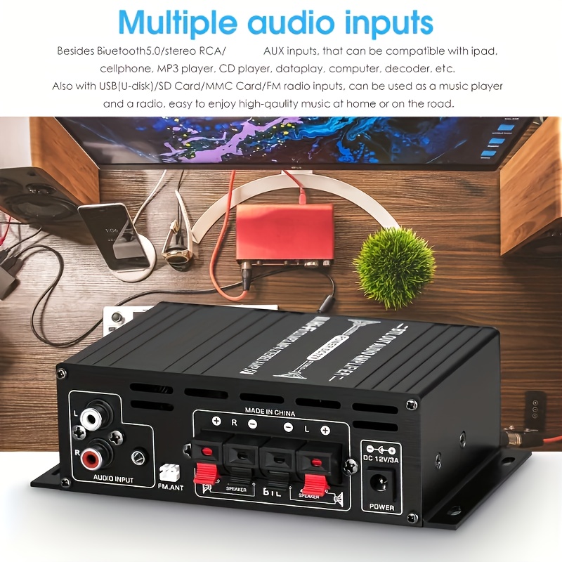 Aitefeir Mini Amplificador Potencia 400w Canal 2.0 Bt Hifi - Temu