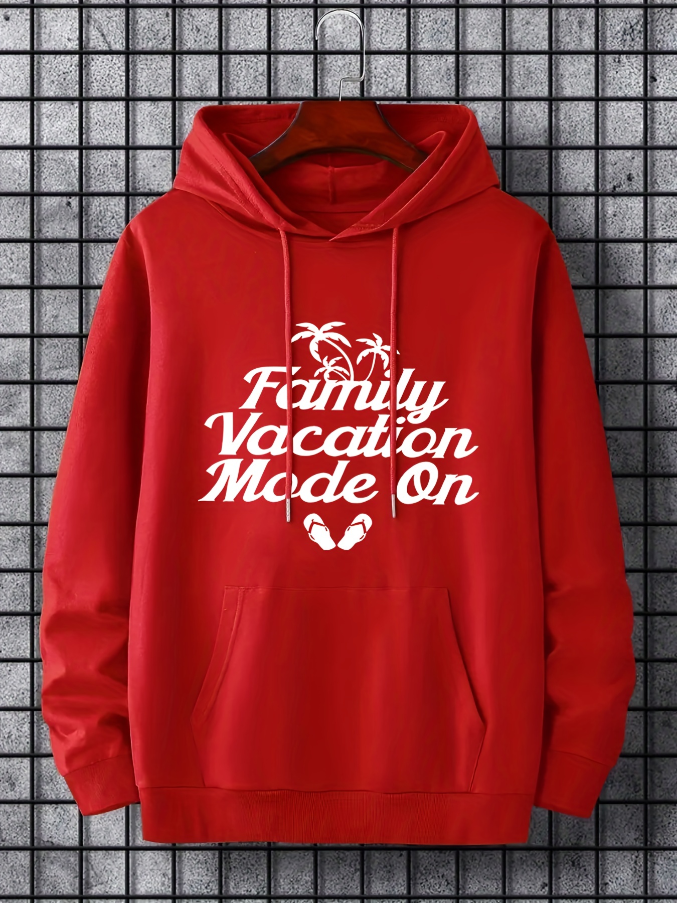 Family Vacation Mode On Print Hoodie, Hoodies For Men, Men's