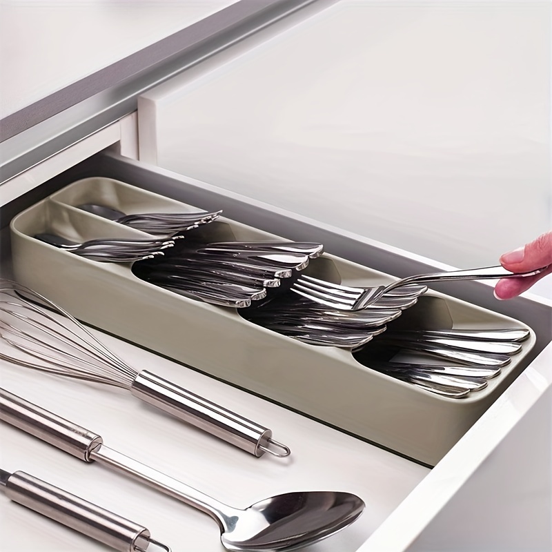 Bandeja de plástico para cubiertos, caja de almacenamiento de 5 o 6  rejillas, organizador de cajones, accesorios de cocina, cuchillo, tenedor,  cuchara y palillos - AliExpress