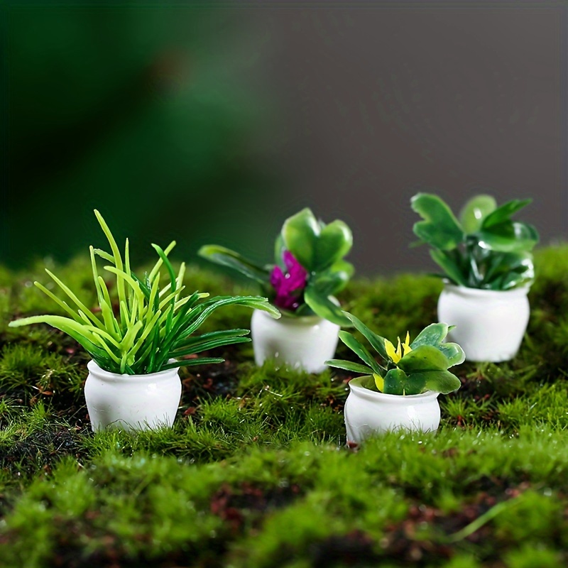 VORCOOL 4pcs Life-like Fairy Artificial Grass Miniature Ornament Garden  mini house Craft Pot -15x15cm (Green) - AliExpress