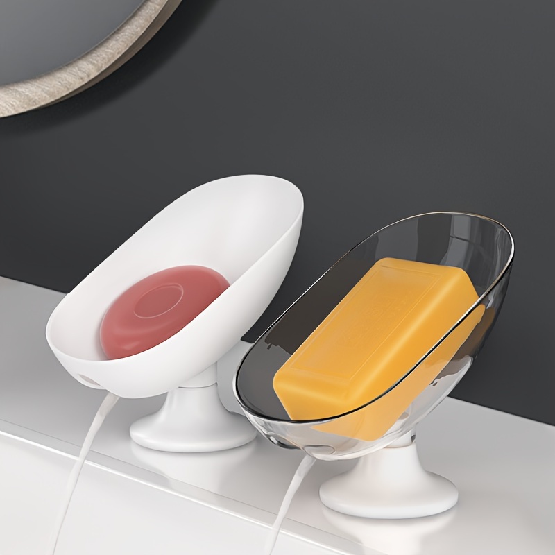 VirtuGro Seifenschale Mit Ablauf - 2 Stück Blattförmig Mit Saugnapf Grün