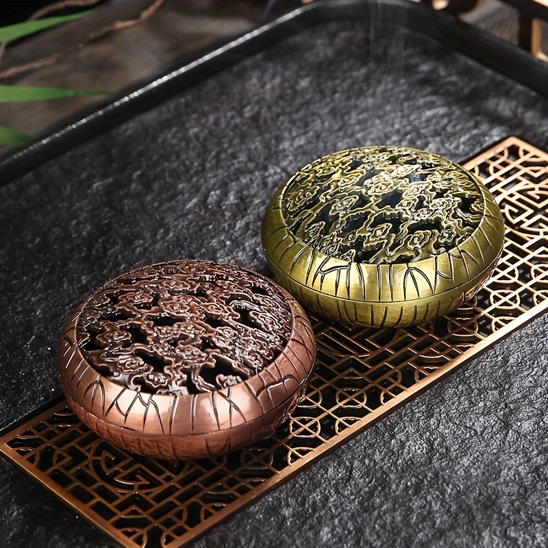 1pc Alloy Antique Copper Plate Incense Holder Furnace - Temu