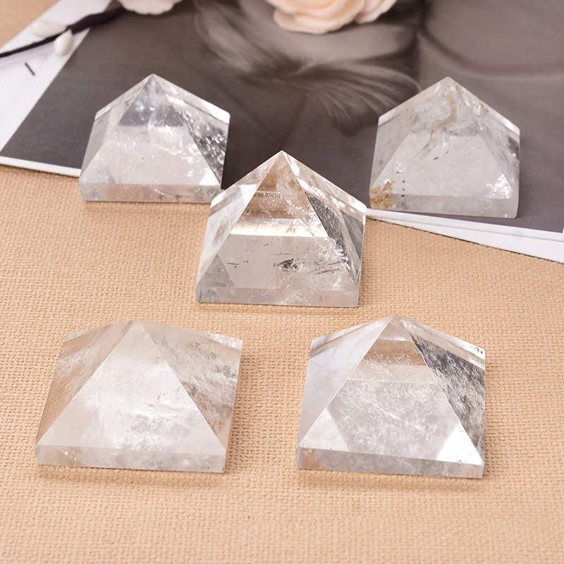 Natural Clear Quartz Pyramid Healing Stones Chakra Reiki Crystal