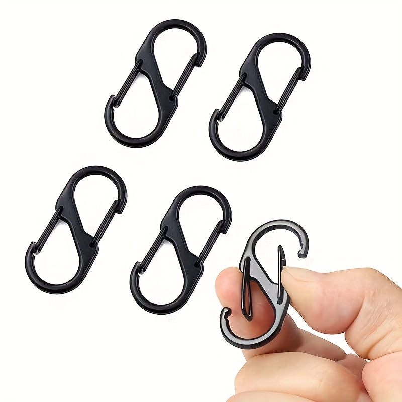 3pcs 4pcs 5pcs 6pcs Zinc Alloy Black S Hook 8 Shaped Buckle Easy Pull Buckle  Anti Lost Keychain Pendant Two Headed Spring Buckle - Jewelry & Accessories  - Temu